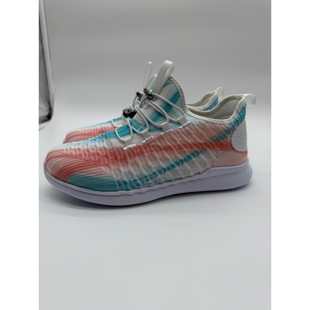 Propet TravelBound Womens 7 XX 4E Extra Wide Sneakers White Peach NEW